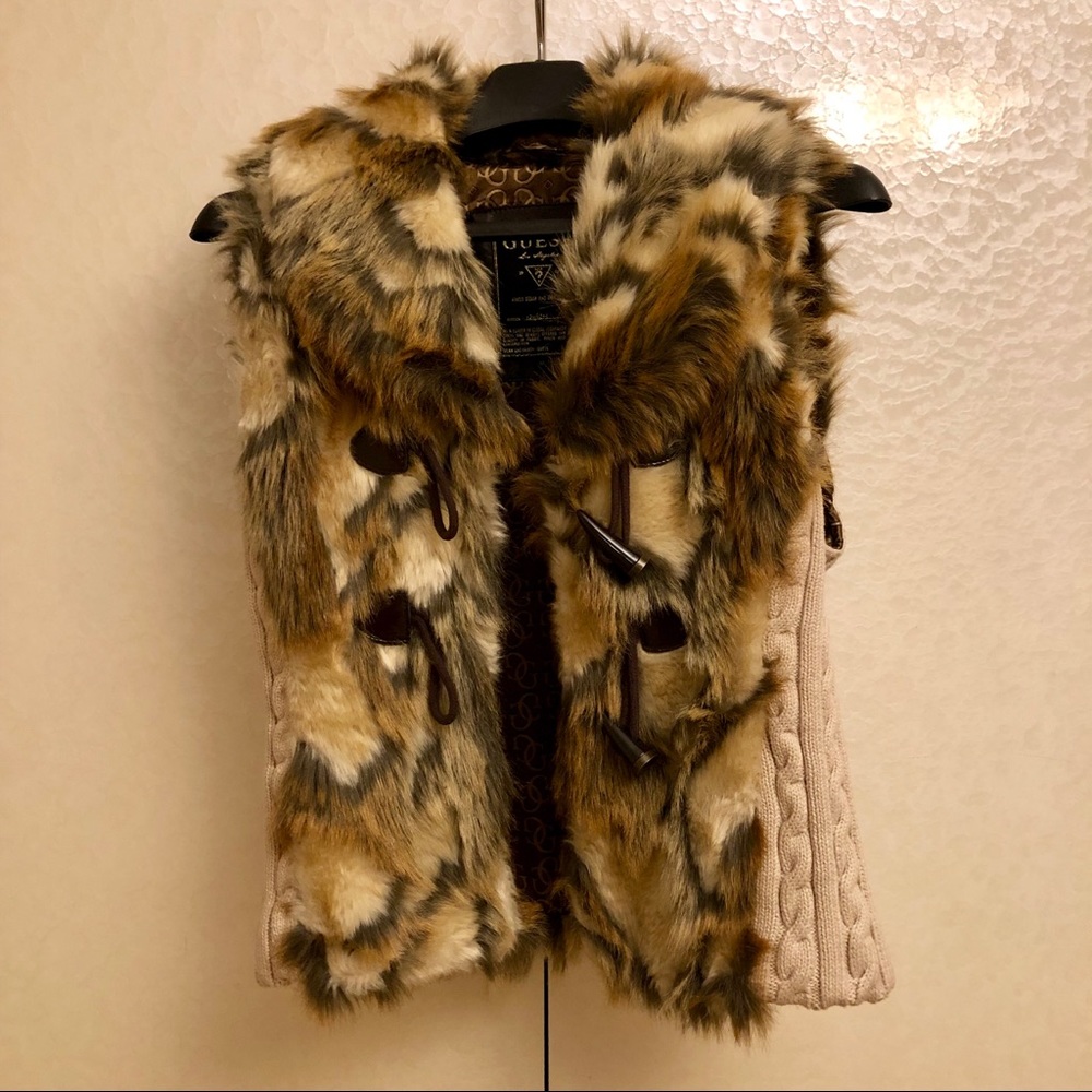 NWOT GUESS FUR VEST